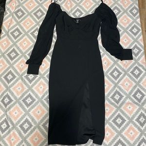 Black midi dress